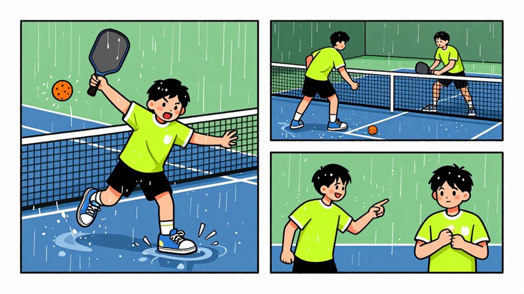 beware wet court falls