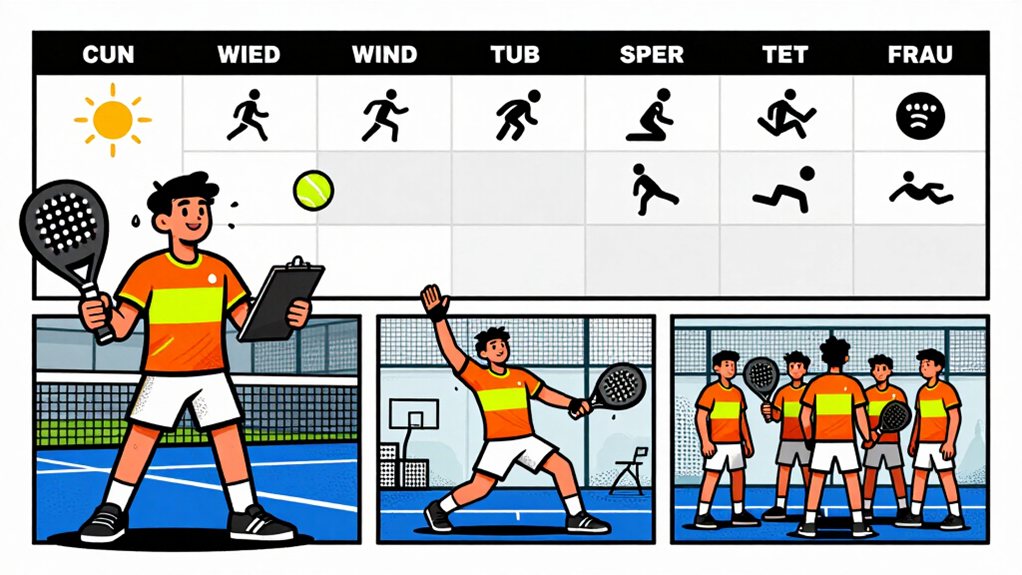 beginner weekly padel schedule