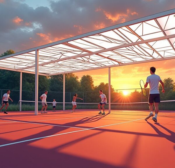 canopy covered padel courts