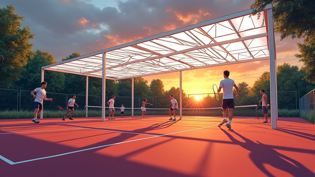 canopy covered padel courts