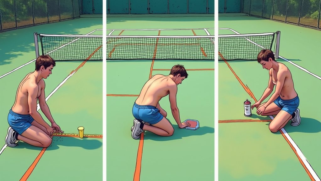 mark pickleball lines on tennis