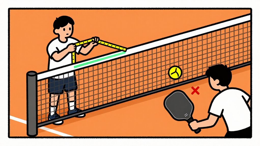sideline net height tolerance