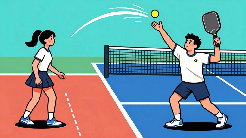 underhand diagonal baseline serve